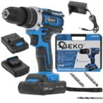 Perceuse-visseuse sans fil avec fonction percussion 21V 2xbatteries 2ah G80656 GEKO POLOGNE
