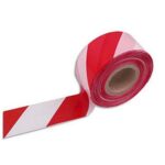 ROULEAU BANDE ADHESIVE ROUGE/BLANCHE 50mm X 25M