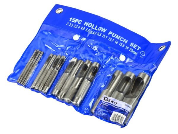 JEU EMPORTE PIECE A FRAPPER 15 PCS DE 2 A 22MM G01822 GEKO POLOGNE – Image 2