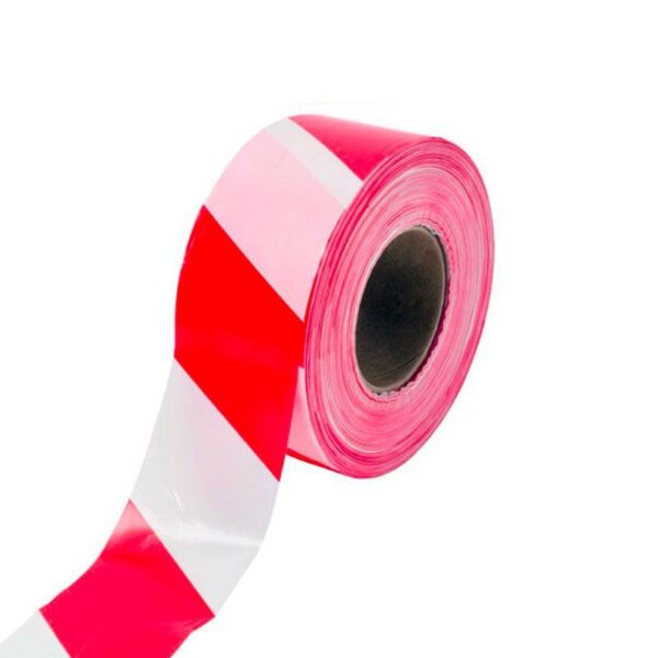 ROULEAU BANDE ADHESIVE ROUGE/BLANCHE 50mm X 25M – Image 2