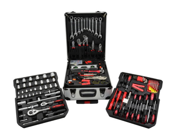VALISE ALUMINIUM A ROULETTES 187 OUTILS  G10855 GEKO POLOGNE