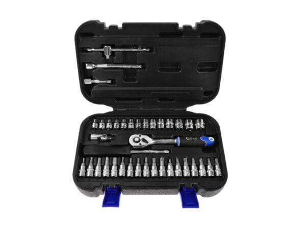 COFFRET CLIQUET, DOUILLES ET EMBOUTS 1/4 38 PCES G10152 GEKO POLOGNE
