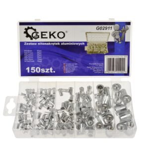 ENSEMBLE D'ECROUS A SERTIR EN ALUMINIUM 150P G02911 GEKO POLOGNE