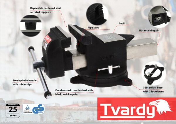 ETAU D'ETABLI RENFORCE PIVOTANT  8"-200MM T00203 TVARDY POLOGNE