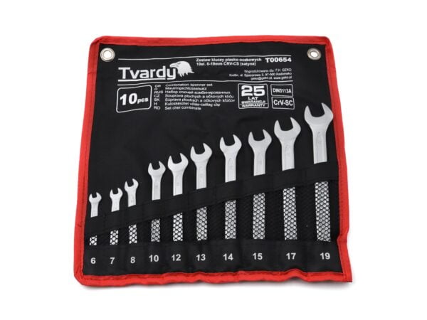 JEU DE 10 CLES MIXTES 6-19MM SATINE CRV T00654 TVARDY POLOGNE – Image 2