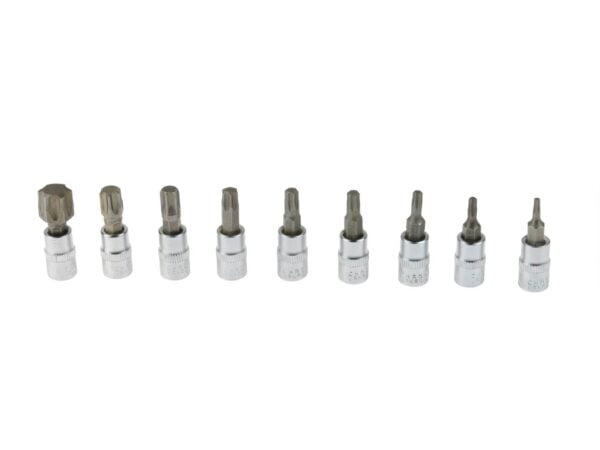 JEU DE 9 DOUILLES TORX MALE T10 A T60 1/4  G13550 GEKO POLOGNE – Image 2