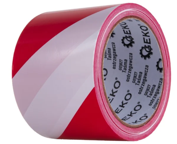 Ruban Balisage blanc et rouge 75mmx100M G01827 GEKO POLOGNE