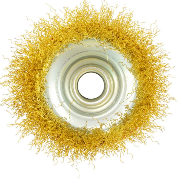 Brosse soucoupe simple laitonée 75mm M14 G00590 GEKO POLOGNE – Image 3
