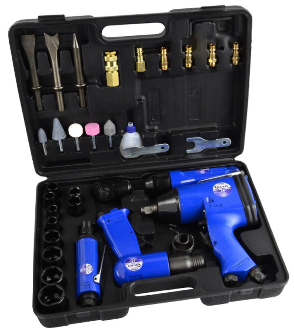 ENSEMBLE COMPLET OUTILS PNEUMATIQUES 33 PCES G00583 GEKO POLOGNE