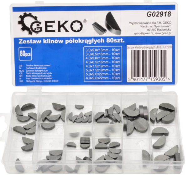 COFFRET DE CLAVETTES DEMI SPHERIQUES 80 PIECES G02918 GEKO POLOGNE