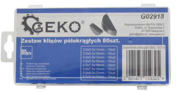 COFFRET DE CLAVETTES DEMI SPHERIQUES 80 PIECES G02918 GEKO POLOGNE – Image 3