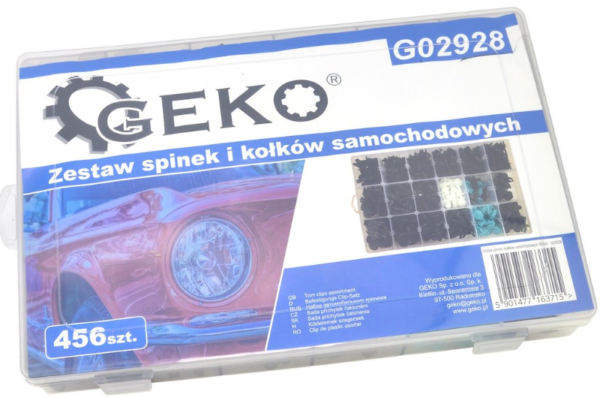 COFFRET CLIPS DE FIXATION CARROSSERIE 456 PIECES G02928 GEKO POLOGNE – Image 2