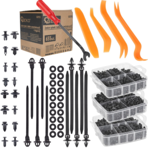 KIT DE CLIPS DE FIXATION MIXTE CARROSSERIE 655 PIECES + OUTILS G02935 GEKO POLOGNE