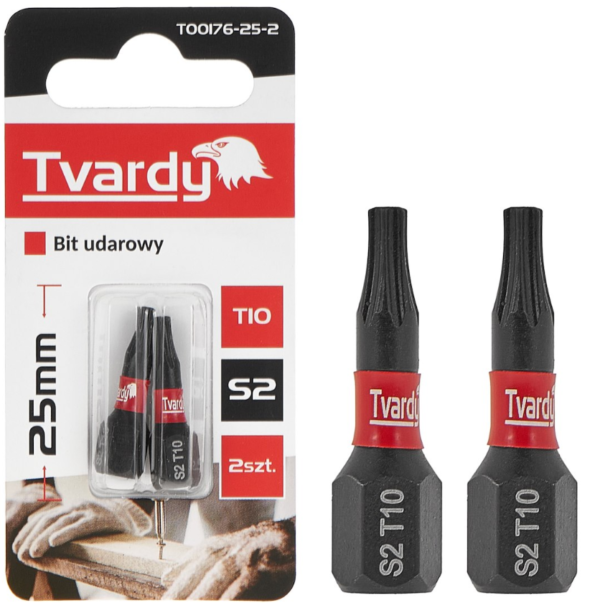 EMBOUTS DE TOURNEVIS IMPACT TORX T10 T00176-25-2 TVARDY POLOGNE