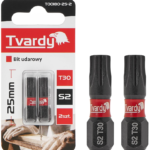 2X EMBOUTS IMPACTS HEXA ¼ TORX T30 25MM T00180-25-2 TVARDY POLOGNE