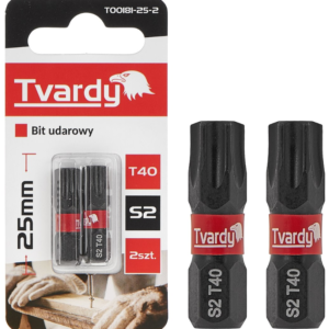 2X EMBOUTS IMPACTS HEXA ¼ TORX T40 25MM T00181-25-2 TVARDY POLOGNE