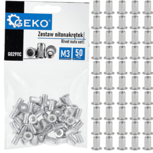 ENSEMBLE DE 50 ECROUS A SERTIR M3 G02911C GEKO POLOGNE