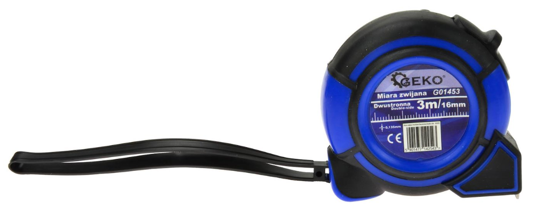 Mesure 3mx16mm double face et arrêt automatique G01453 GEKO POLOGNE