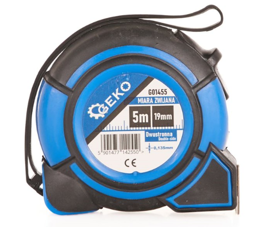 Mesure 5mx19mm double face et arrêt automatique G01455 GEKO POLOGNE