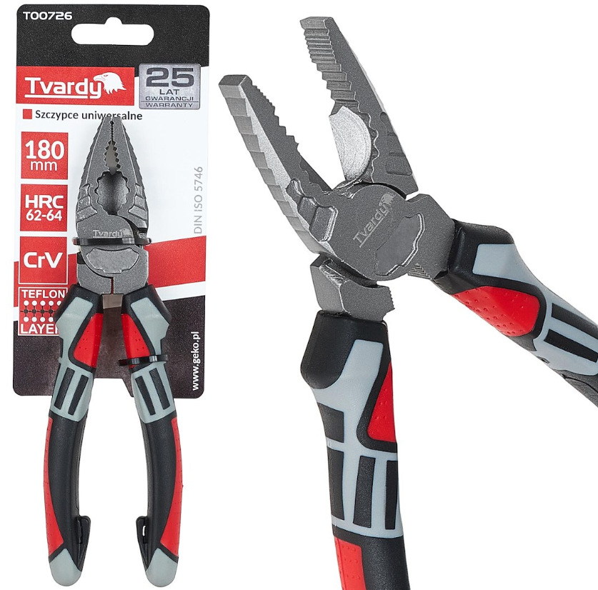 PINCE UNIVERSELLE 180MM BIMATIERE T00726 TVARDY POLOGNE