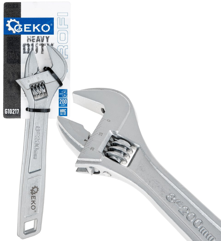 CLE A MOLETTE 8"-200 MM CHROMEE 0-26 MM G10217 GEKO POLOGNE