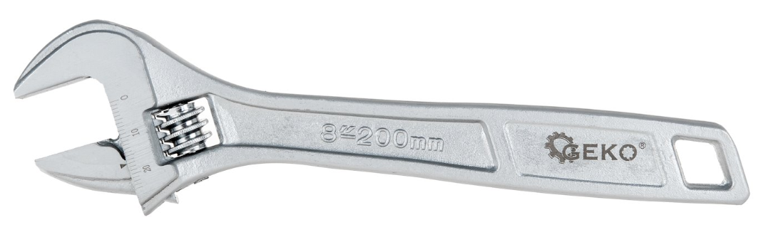 CLE A MOLETTE 8"-200 MM CHROMEE 0-26 MM G10217 GEKO POLOGNE – Image 2