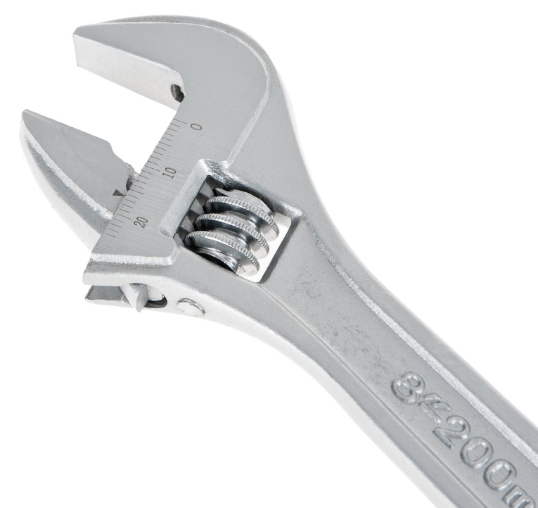 CLE A MOLETTE 8"-200 MM CHROMEE 0-26 MM G10217 GEKO POLOGNE – Image 3