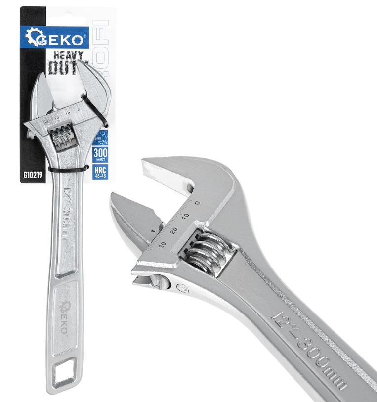 CLE A MOLETTE 12"-300 MM CHROMEE 0-40 MM G10219 GEKO POLOGNE