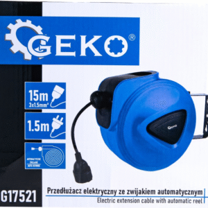 ENROULEUR MURAL RALLONGE ELECTRIQUE 15M G17521 GEKO POLOGNE