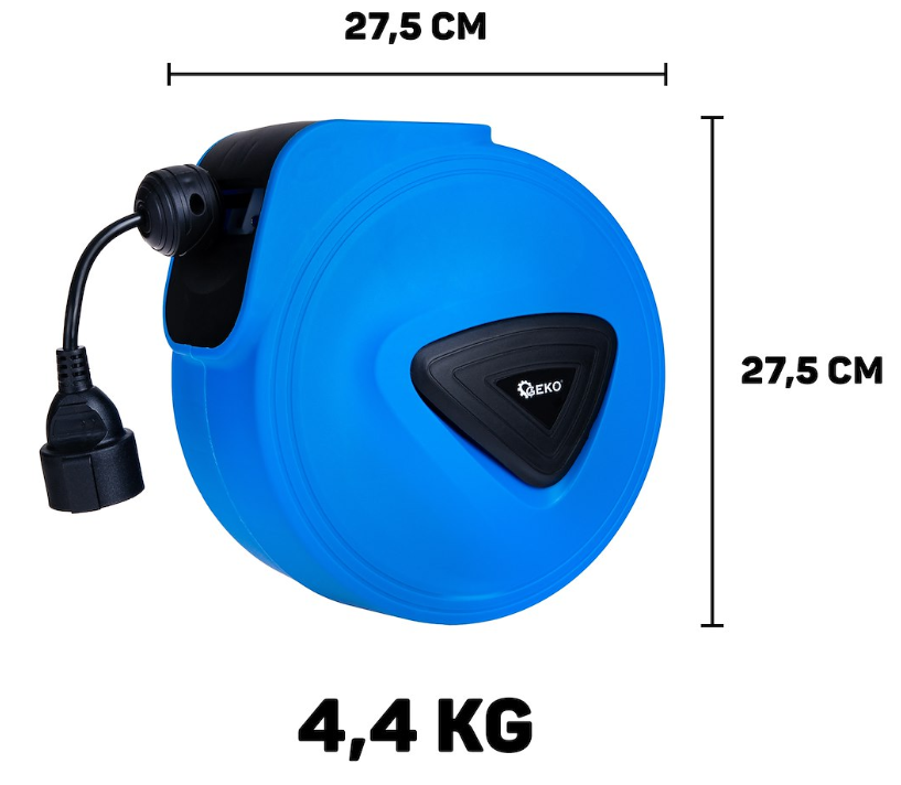 ENROULEUR MURAL RALLONGE ELECTRIQUE 15M G17521 GEKO POLOGNE – Image 4