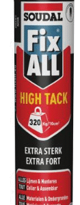 TUBE SILICONE COLLE FixAll High Tack 320Kg/10cm2 NOIR SOUDAL Belgique