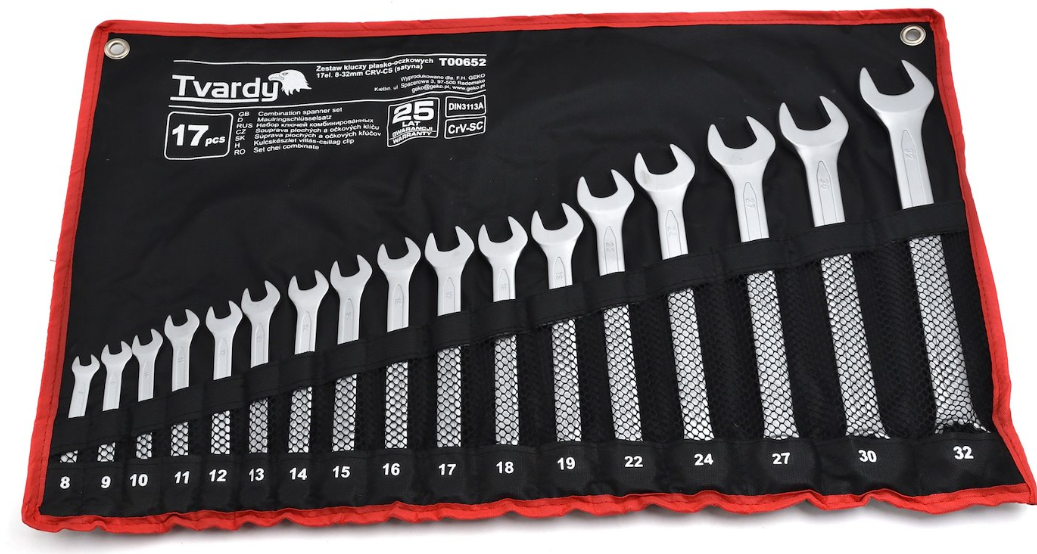 JEU DE 17 PCS CLES MIXTES 8-32mm T00652 TVARDY POLOGNE