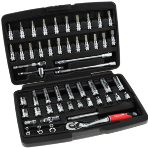 COFFRET CLIQUET, DOUILLES ET EMBOUTS 1/4 56 PCS T00104 TVARDY POLOGNE