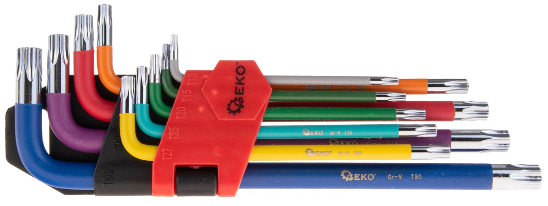 JEU DE 9 CLES MALE TORX LONGUE T10-T50 G01709 GEKO POLOGNE – Image 3