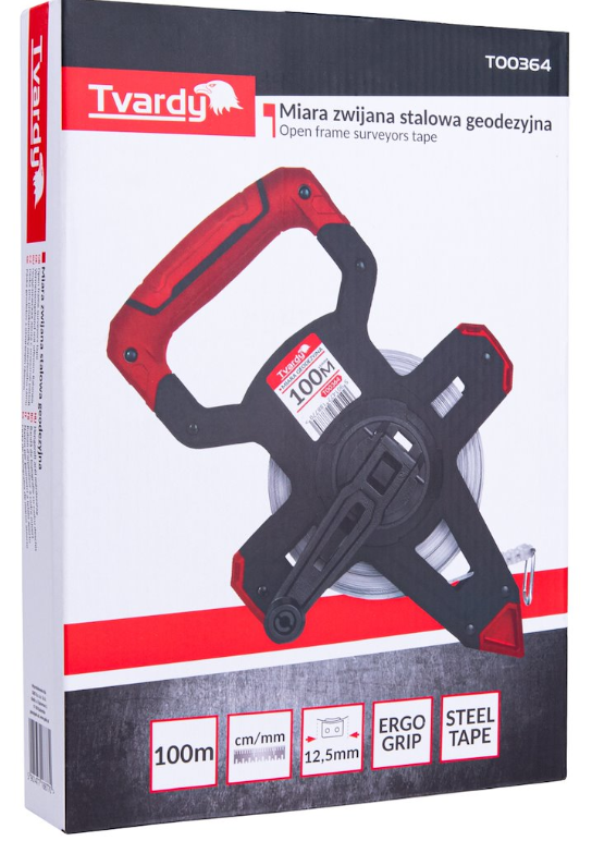 MESURE 100 METRE A RUBAN ACIER AVEC POIGNE ERGO-GRIP T00364 TVARDY POLOGNE – Image 5