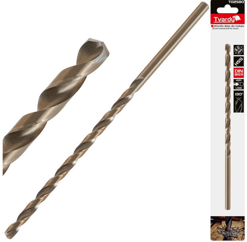 FORET CYL HSS EXTRA-LONG 8X240MM T02580 TVARDY POLOGNE